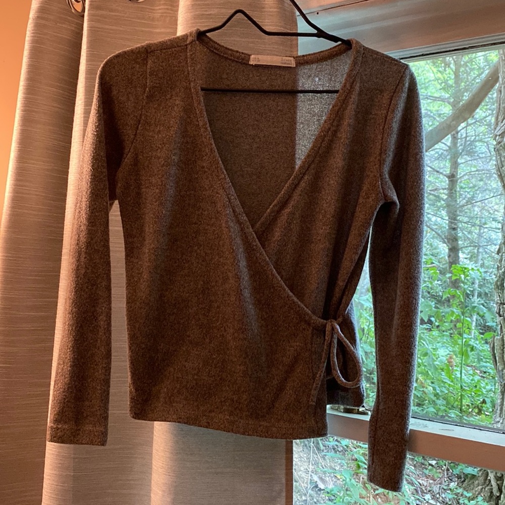Sfera wrap sweater, Size S, Light Brown
